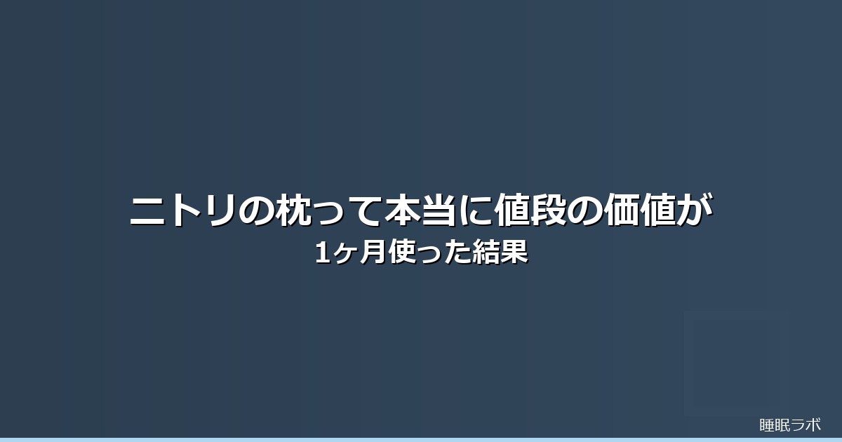 枕 おすすめ ニトリのイメージ画像
